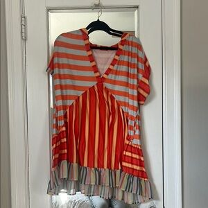 Colorful Striped Mini Dress